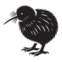 Flightless kiwi bird silhouette drawing illustration graphics ideas vector