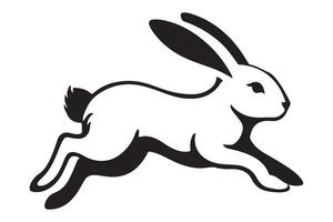 Realistic rabbit running front view drawing illustration graphic vector
