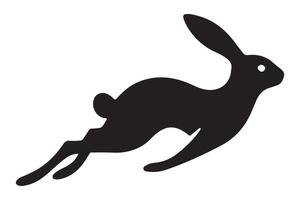 Silhouette hare running side view illustration for designs vector