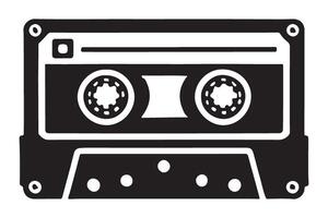 Audio Cassette Tape Silhouette Design for Music Retro vector