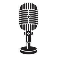 Retro Style Radio Microphone Graphic Podcast Recording Audio vector
