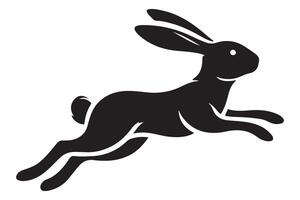 Fast Rabbit Running Silhouette Illustration for Print Design vector