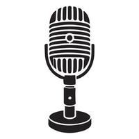 Vintage Microphone Silhouette Illustration for Audio Recording vector