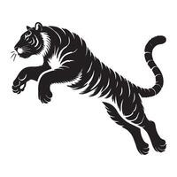 Tiger Silhouette Illustration Striking Feline Predator vector