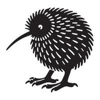 Kiwi Bird Silhouette Illustration of National Symbol vector