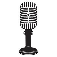 Retro Microphone Illustration Graphic Design Recording Vintage Mic vector