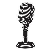 Vintage microphone silhouette image for music promotion vector