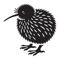 Silhouette of a kiwi bird standing gracefully for New Zealand designs vector