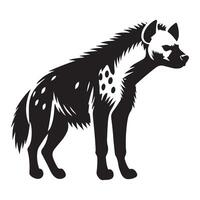 Silhouette of a spotted hyena standing calmly for educational designs vector