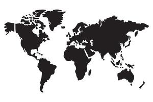 Detailed World Map Illustration Art for Global Projects vector