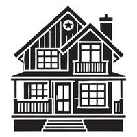 Elegant Two Story House Art With Classic Colonial Elements vector