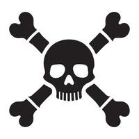 Skull and Crossbones Danger Poison Death Silhouette Illustration Graphic vector
