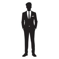 Business Man Standing Silhouette Illustration For Commercial Purpose vector