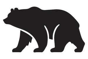 Standing Bear Silhouette Illustration for Wildlife and Forest vector