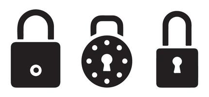 Black Padlock Silhouette for Security and Privacy concepts vector