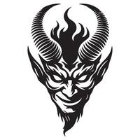 Fiery Horned Devil Illustration Graphic for Halloween Projects vector