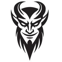 Intense Devil Face Illustration Image for Halloween Designs vector