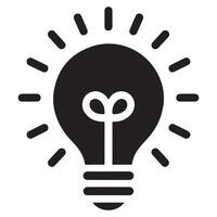 Light Bulb Silhouette for Innovation and Ideas creation projects vector