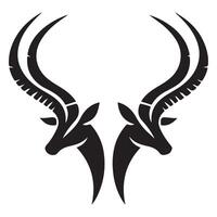Sophisticated African Antelope Silhouette Illustration for Creative Applications vector