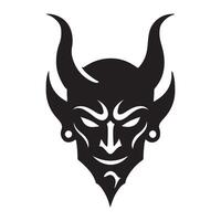 Menacing Devil Face Silhouette Illustration for Evil Designs vector