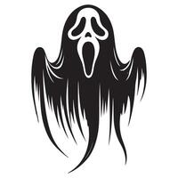 Silhouette Illustration of the Ghost Face Character for Halloween vector