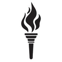 Classic Olympic Torch Silhouette Illustration Graphics Resource vector