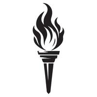 Illustration of a Classic Torch Symbol for Knowledge and Hope vector
