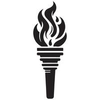 Torch Flame Illustration for Symbolism and Design Projects vector