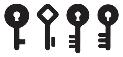 Vintage Key Silhouette Collection Access Granted Design Template vector
