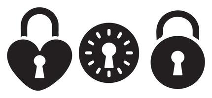 Silhouette Padlock Illustration Graphics Collection For Security Projects vector