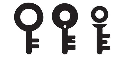 Silhouette Key Designs for Access and Security Projects vector