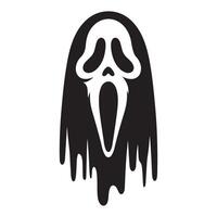 Silhouette of Scream Mask Graphic for Halloween Projects vector