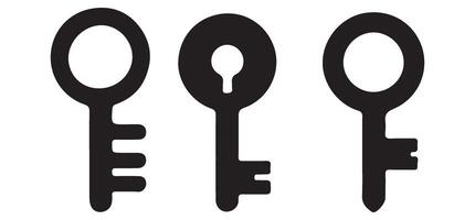 Set of Keys Silhouette Illustration for Unlock Designs vector