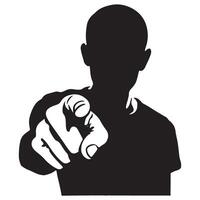 Silhouette of Person Pointing Finger at You Graphic vector
