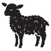 Silhouette of Adorable Lamb Illustration Graphics for Projects vector