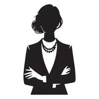 Silhouette Artwork of Business Woman with Confidence and Professionalism vector