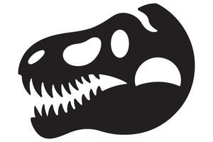 Tyrannosaurus rex skull silhouette dinosaur fossil design vector