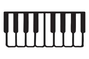 Piano keys silhouette illustration graphic musical keyboard instrument vector