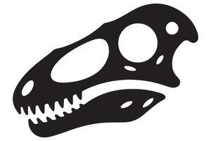 Dinosaur skull silhouette illustration graphic prehistoric fossil art vector