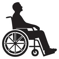 Man in Wheelchair Silhouette Icon Accessibility Representation vector