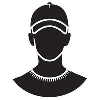 Silhouette anonymous person wearing cap illustration unknown face vector