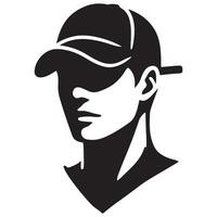 Man in Baseball Cap Silhouette Stylish Urban Design vector