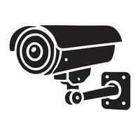 Security Camera Silhouette Icon Surveillance Monitoring Technology vector