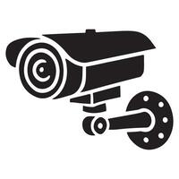 Security Camera Surveillance System Silhouette Illustration Design vector
