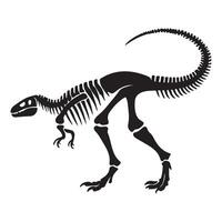 Tyrannosaurus Rex Fossil Skeleton Silhouette Illustration for Paleontology Enthusiasts vector