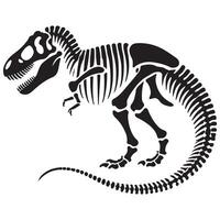 Tyrannosaurus Rex Skeleton Silhouette Dinosaur Fossil Design vector