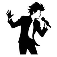 Sensational Singer Taking Center Stage with Confidence vector