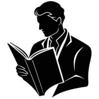 Inspirational Scene of a Man Engaged in Reading vector