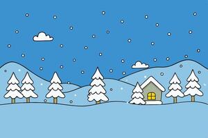 Peaceful Snowfall Creating a Serene and Frosty Atmosphere vector