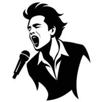 Electrifying Singer Delivering a Show-Stopping Performance vector